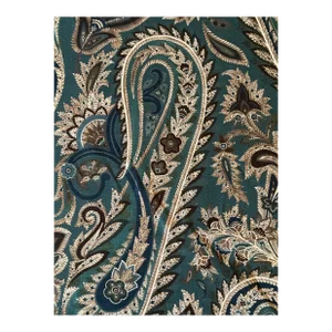 Hoxley Teal by Mulberry Linen Fabric 1 1/16 Yards