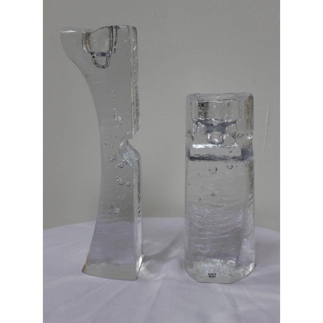 Kosta Boda Large Kosta Boda Glass Candle Holders For Sale - Image 4 of 9