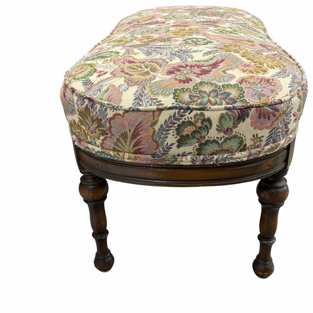 Antique Upholstered Long Bench, Ottoman, Coffee Table For Sale - Image 9 of 10