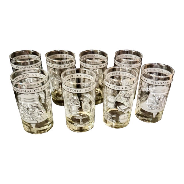1970s Pharmacist Historic Glassware Set - Set of 8 For Sale