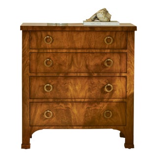 Modern History Walnut Biedermeier 4-Drawer Chest For Sale