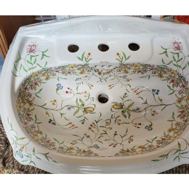 1990s Kohler Artist Edition Garland White Drop-in Oval Traditional Bathroom Sink For Sale - Image 5 of 7