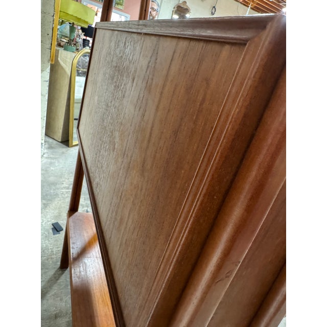 Mid Century Kurt Ostervig Style Teak Secretary Bookcase For Sale - Image 10 of 11