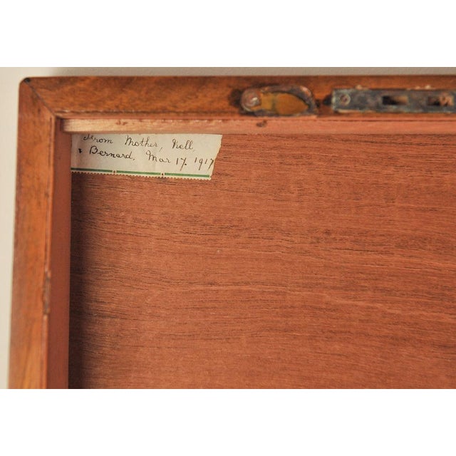 Victorian Military Campaign Burr Walnut Writing Slope Tooled Leather Skiver, Set of 4 For Sale - Image 14 of 15