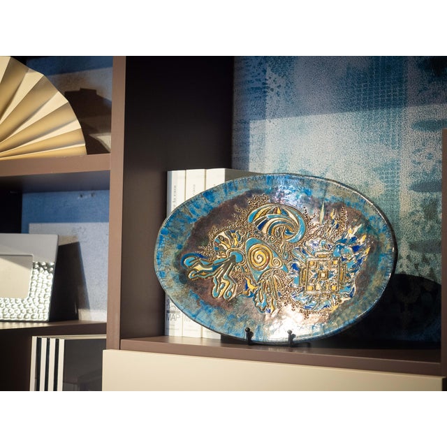 Ceramic Raku Ceramic Centerpiece Plate Dance of the Jellyfish, Italy, 2024 For Sale - Image 7 of 8