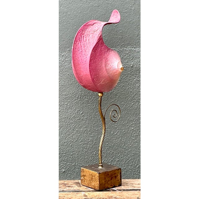 Vintage Italian Paper Nautilus Shell Lamp For Sale - Image 4 of 12