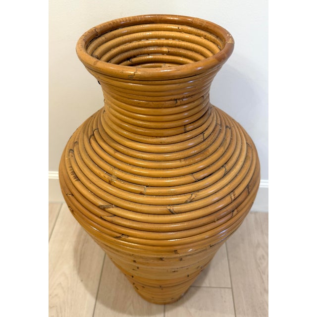 Late 20th Century Vintage Large Rattan Umbrella Stand For Sale - Image 5 of 9