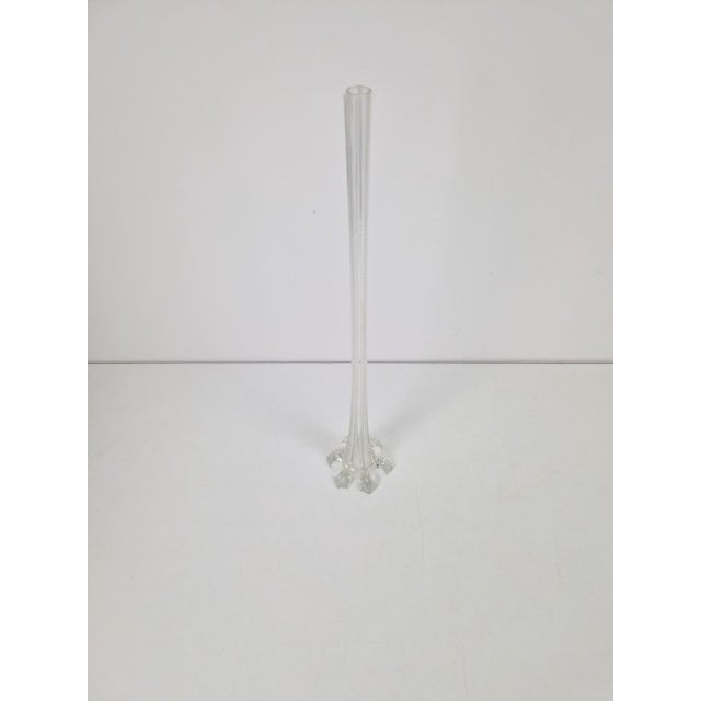Art Nouveau French Gladioli Fluted Glass Vase, 1920s For Sale - Image 9 of 15