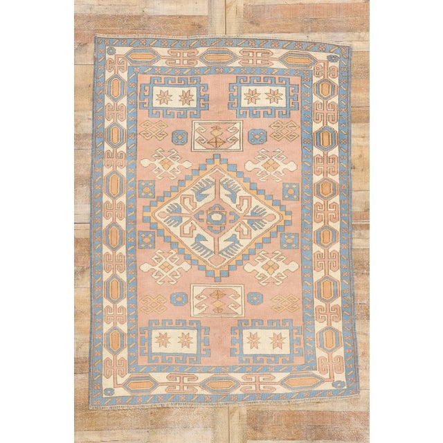 Vintage Pink Turkish Oushak Rug - 05'01 X 07'01 For Sale - Image 9 of 9