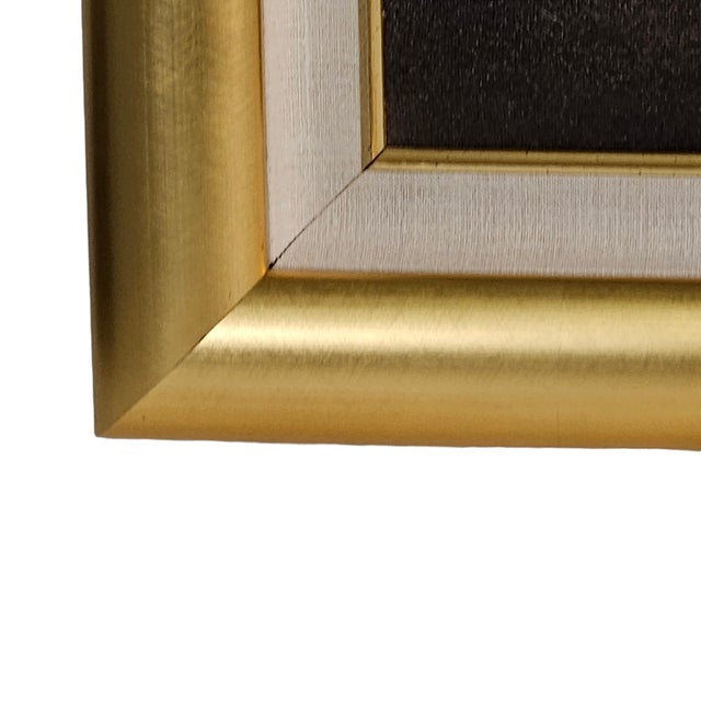 Large Scandinavian Modern Abstract Oil Painting Signed Ivar Bruun, Gilt Frame, 46" For Sale In San Francisco - Image 6 of 12