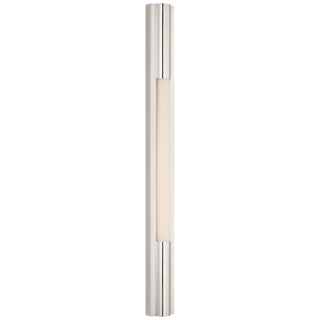 Ian K. Fowler for Visual Comfort Signature Ellington 32" Slimline Bath Light in Polished Nickel with White Glass For Sale