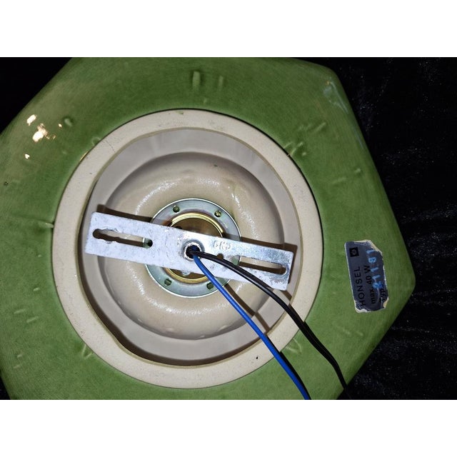 Ceramic Vintage Wall Lamp in Green Ceramic by Honsel, 1970s For Sale - Image 7 of 8