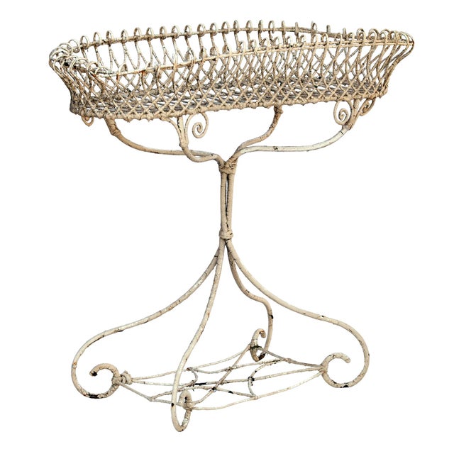 Victorian 19th Century, Antique Victorian Wire Planter Stand For Sale - Image 3 of 9