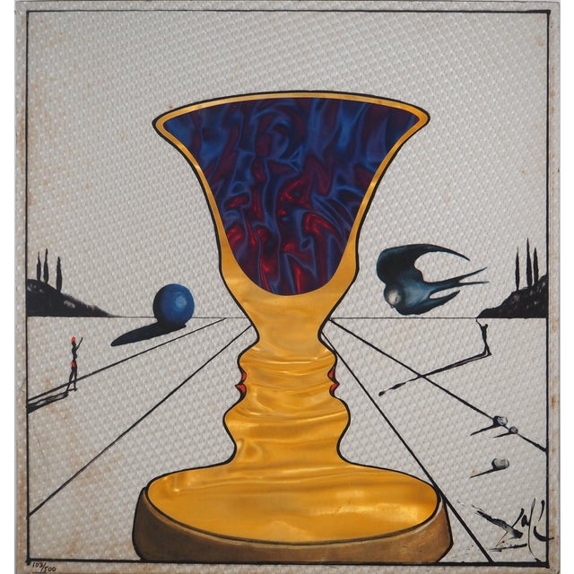 Salvador Dali, Tristan and Iseult, The Cup with Two Faces, 1972, Original Signed Lithograph For Sale