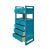 Oriental Bright Benitoite Blue Drawers Open Shelves Chest Cabinet Stand For Sale - Image 4 of 7