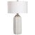A Nod To Old-world Style, This Ceramic Table Lamp Features A Distressed Cream And Beige Crackle Glaze With A Deep Ribbed...