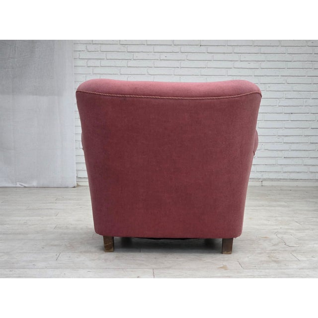 Mid-Century Danish Oak Relax Armchair with Velour Upholstery, 1960s For Sale - Image 13 of 18
