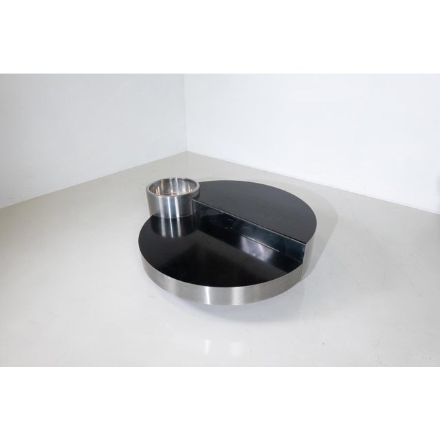 Metal Coffee Table Dry Bar Stainless Steel by Massimo Papiri for Sabot, Italy, 1970s For Sale - Image 7 of 12