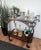 Mid-Century Italian Modern Two-Tier Gilt Brass Bar Cart For Sale - Image 4 of 8