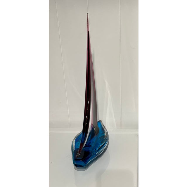 Italian 1980s Italian Blown Glass Sailboat Sculpture For Sale - Image 3 of 5