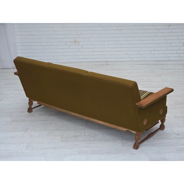 Danish 3-Seater Sofa in Furniture Wool and Oak Wood, 1970s For Sale - Image 6 of 17