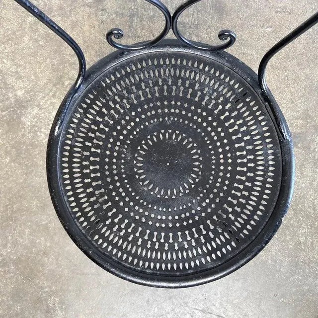 Vintage Black French Metal Outdoor Chairs - Set of 4 For Sale In Los Angeles - Image 6 of 11