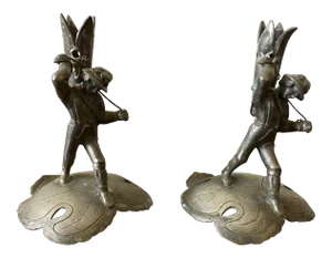 Antique Wilcox Silver Plate Figural Candleholders- a Pair
