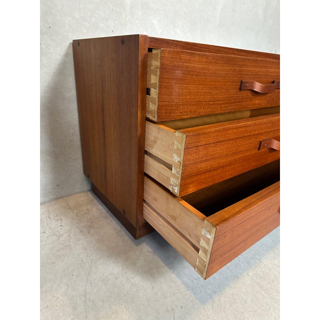 Brown Vintage Chest of Drawers in Teak For Sale - Image 8 of 13