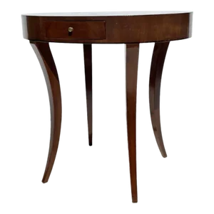 Vintage Baker Saber Leg Oval Mahogany Side Table