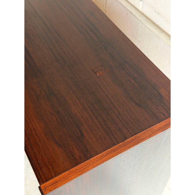 Rosewood Bookcase With Two Shelves and Drop Front Door Denmark 1960s For Sale In Los Angeles - Image 6 of 10