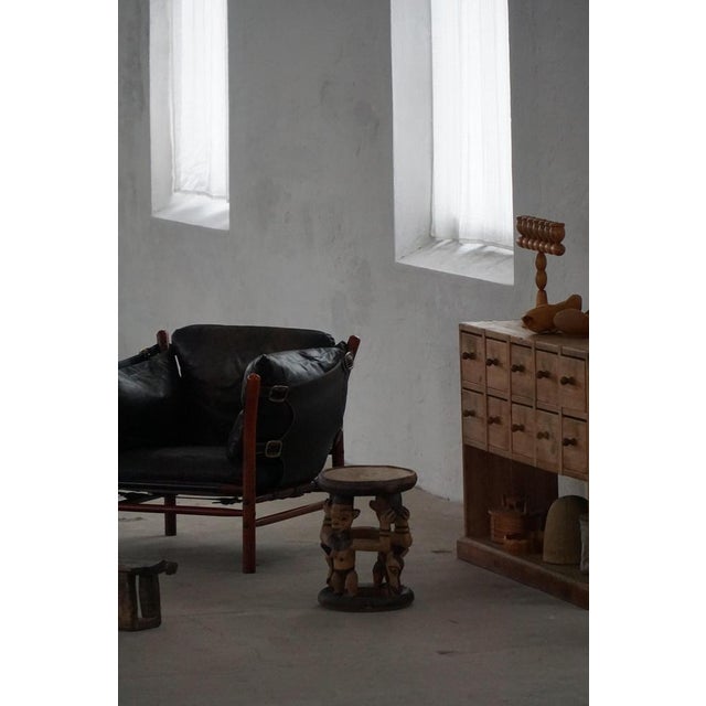 Vintage Ilona Lounge Chair in Stained Beech and Leather by Arne Norell for Aneby Mobler, 1960s For Sale - Image 11 of 18