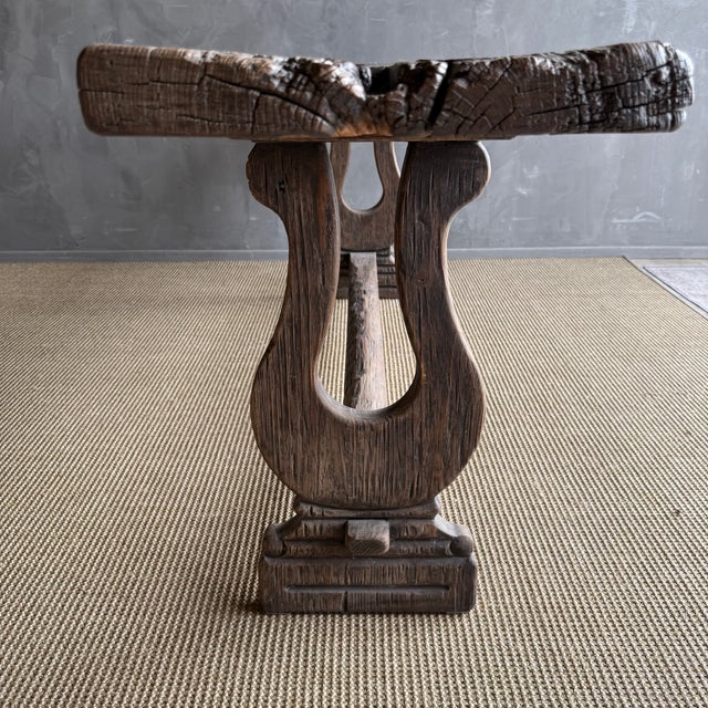 Vintage Elm Wood Console 97" For Sale In Los Angeles - Image 6 of 15