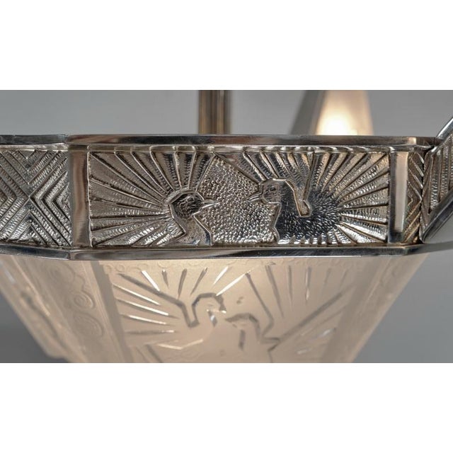 French Art Deco Chandelier by Ravaud & Muller Freres 1930 France For Sale - Image 14 of 15