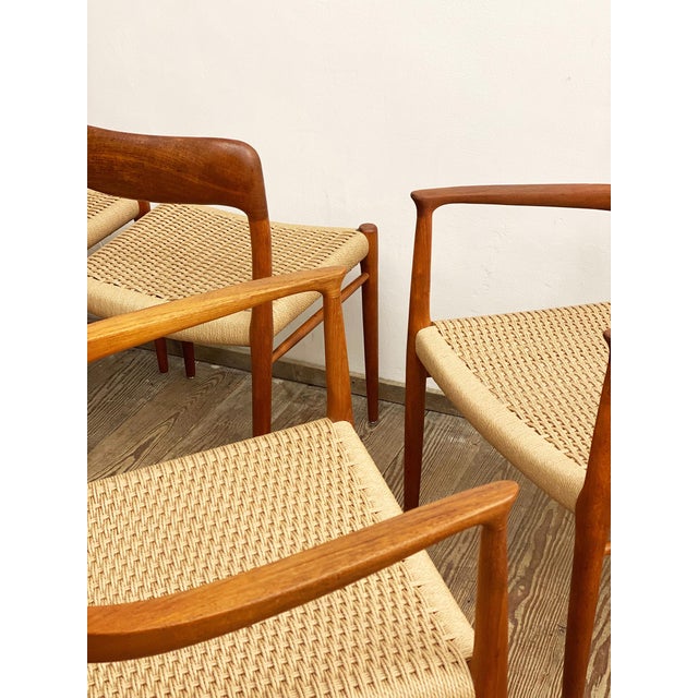 Mid-Century Danish Model 56 and 75 D Chairs in Teak by Niels O. Møller for J.L. Møllers Møbelfabrik, 1950, Set of 8 For Sale - Image 10 of 18