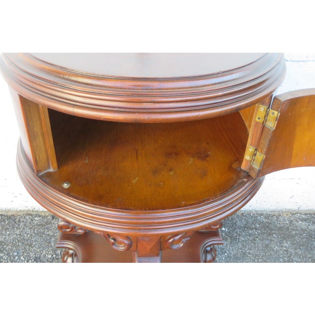 Wood Early 1900s Hand Carved Nightstand Bedside Side End Table 5821a For Sale - Image 7 of 12