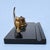 Art Deco Black Marble and Bronze Desk Tidy with Bird and Crescent Moon, 1930 For Sale - Image 4 of 5