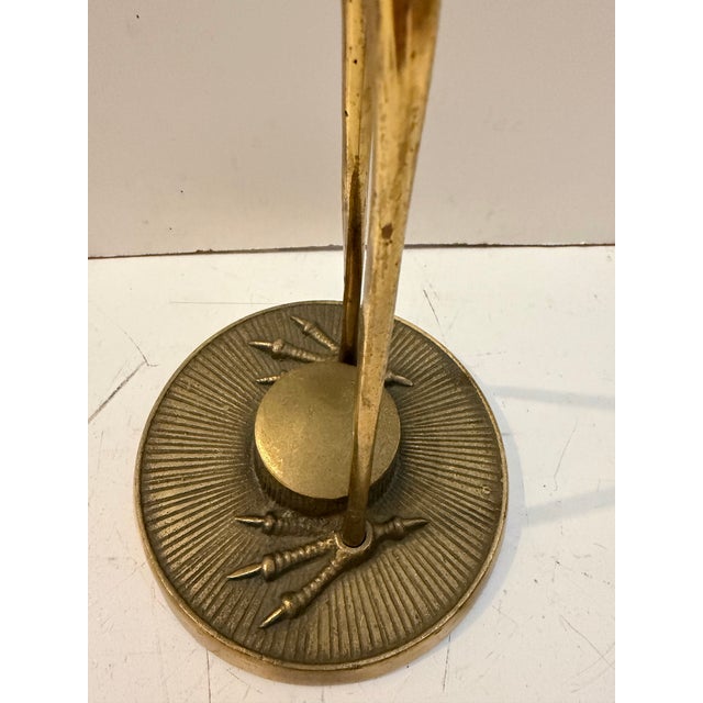 Vintage Korean Brass Crane Sculptures, Pair For Sale - Image 4 of 12