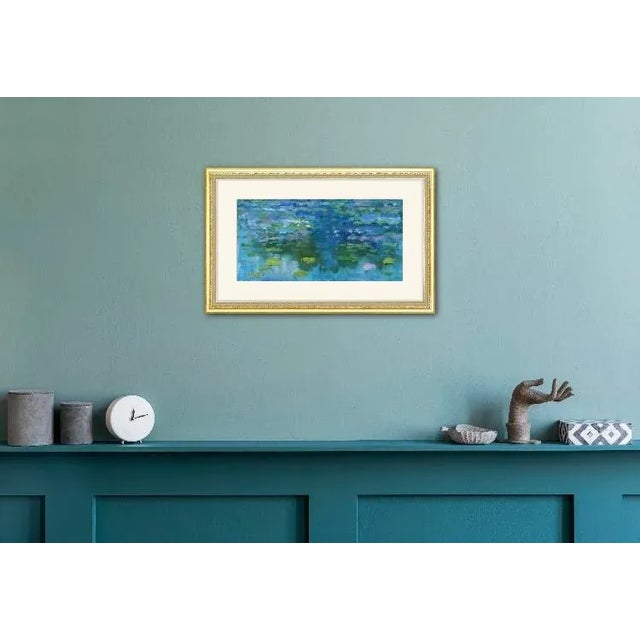 Quiet Places & Water Gardens — Lily Pond Reflections Original oil painting by L. Haas, 12 x 6 unframed linen panel,...