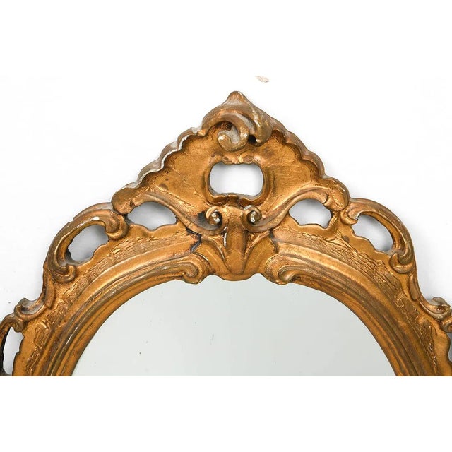 Antique Carved Italian Florentine Giltwood Mirror For Sale - Image 4 of 6
