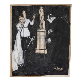 Gabriele Galantara - Commander - Original China Ink and Watercolor - 1910s For Sale