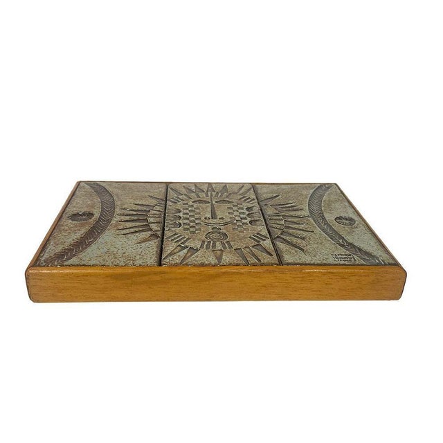 French Wall Hanging Tile Tableau by Roger Capron, 1960s For Sale - Image 6 of 7