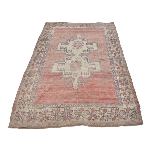 Oushak Vintage Anatolian Wool Carpet For Sale