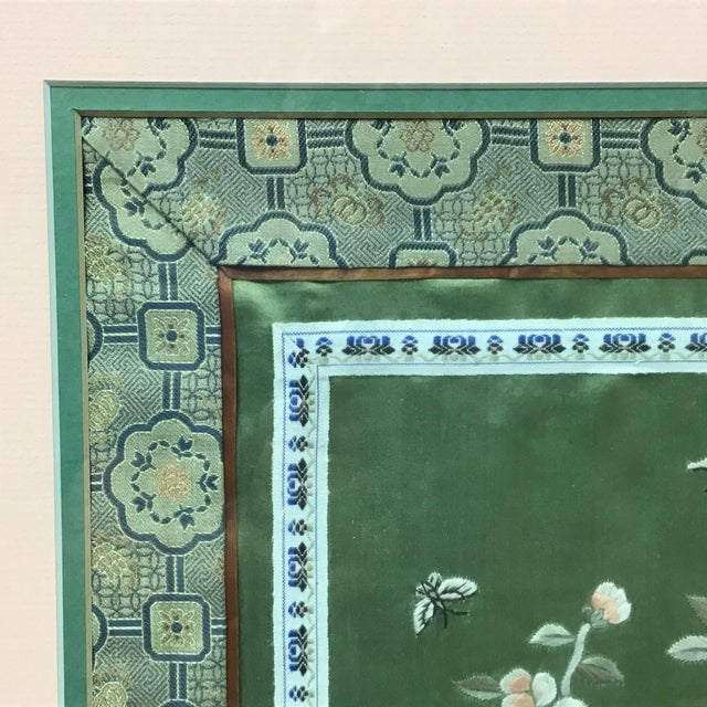 Modern Early 20th Century Chinese Framed Embroidered Silk Panel For Sale - Image 3 of 8