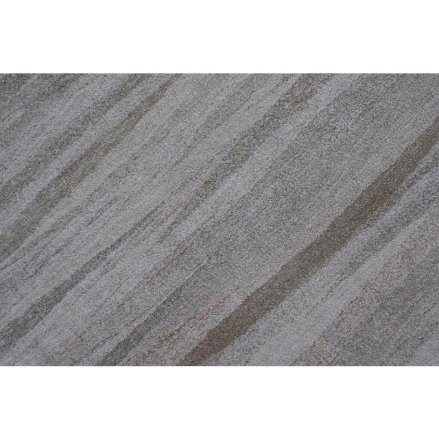 Keivan Woven Arts Large Modern Turkish Flat-Weave in White & Neutral Tone 11'2 X 14'1 For Sale - Image 12 of 12