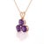Contemporary Dainty Purple Amethyst Trio Stone Pendant | Natural Gemstone Cluster Pendant | February Birthstone Jewelry for Woman For Sale - Image 3 of 3