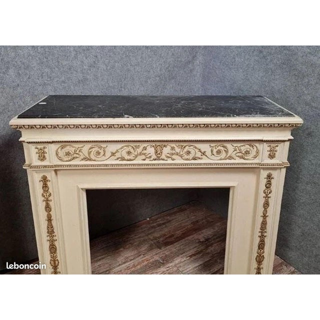 Louis XVI Fireplace with Cheval Mirror, 1800s For Sale - Image 4 of 4