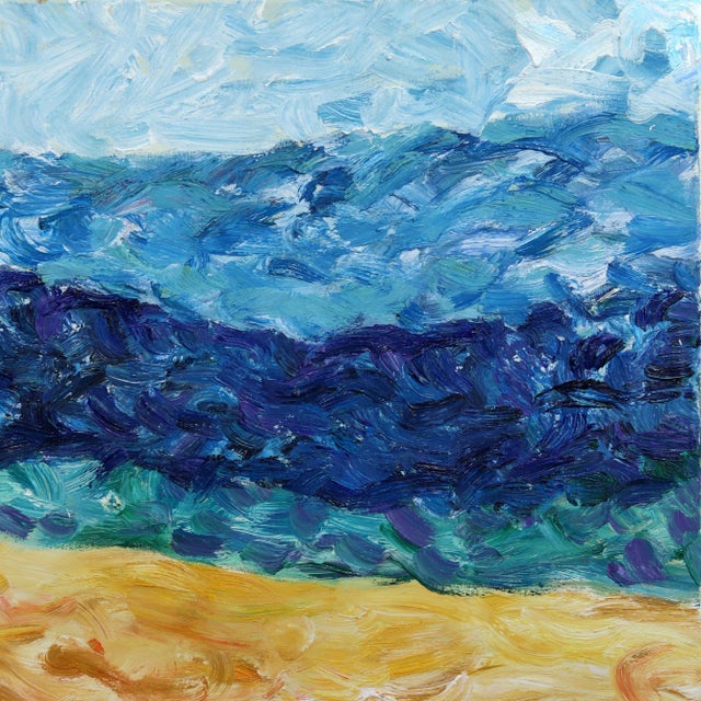 Contemporary Large Textural Landscape Painting on Canvas "A Summer Feeling" Original Artwork by Katharina Husslein - Ready to Hang For Sale - Image 3 of 10