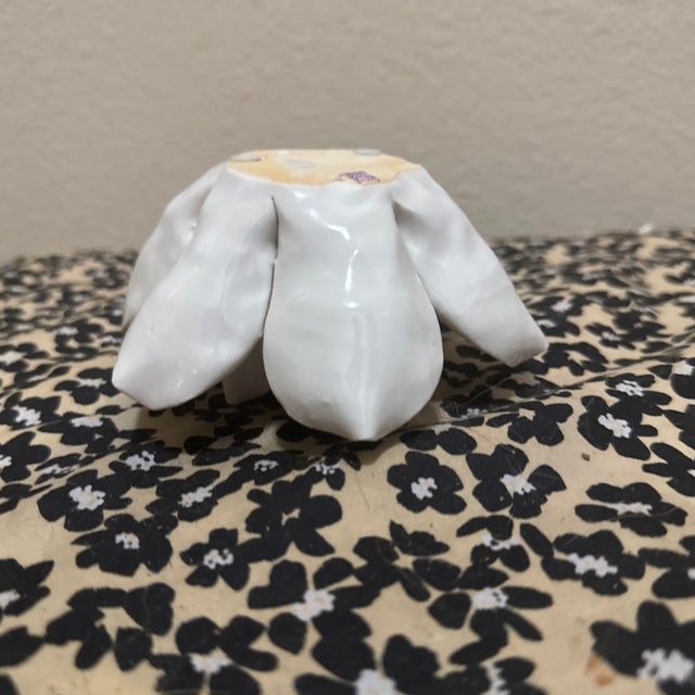 Ceramic White Ceramic Lotus Tealight Holder For Sale - Image 7 of 8