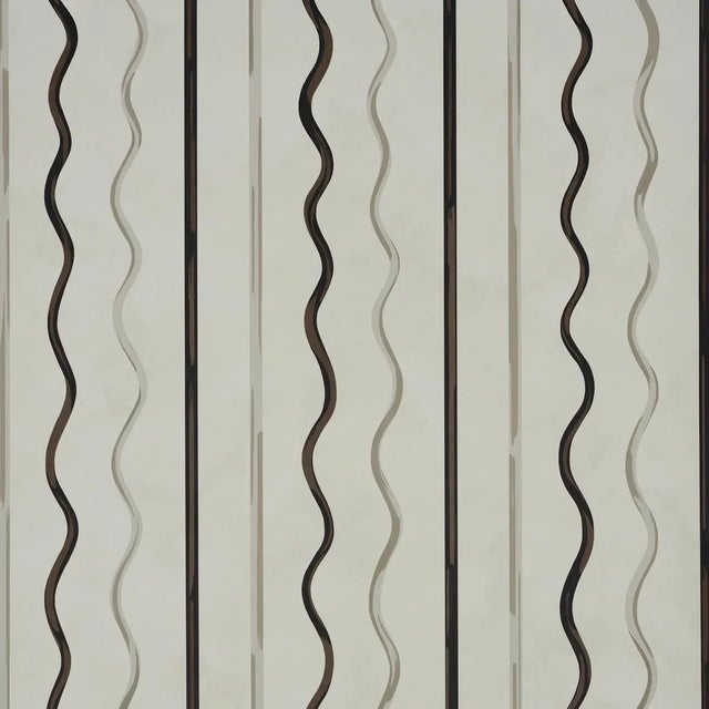 SAMPLE - Schumacher x Backdrop Affogato Wallpaper In Ivory & Carbon For Sale