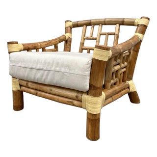 Coastal Style Elephant Bamboo Lounge Chair in the Antonio Budji Layug Manner. C 1980s For Sale